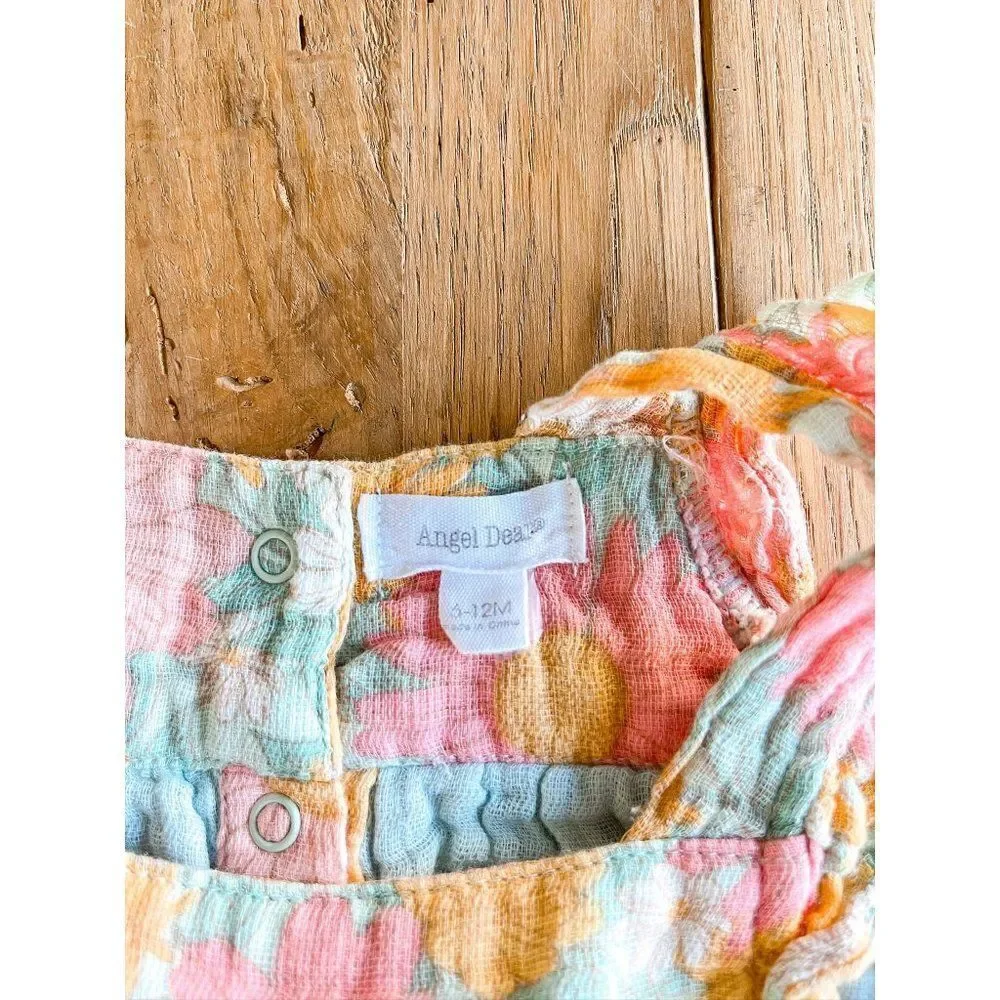 Angel Dear Garden Flower Sundress with Matching Bloomers Size 6-12M
